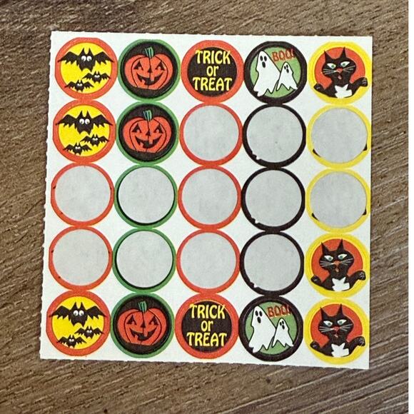 Vintage 80s Teachers Halloween Stickers Lot Reward Incentive Garfield Pumpkins - Picture 2 of 11